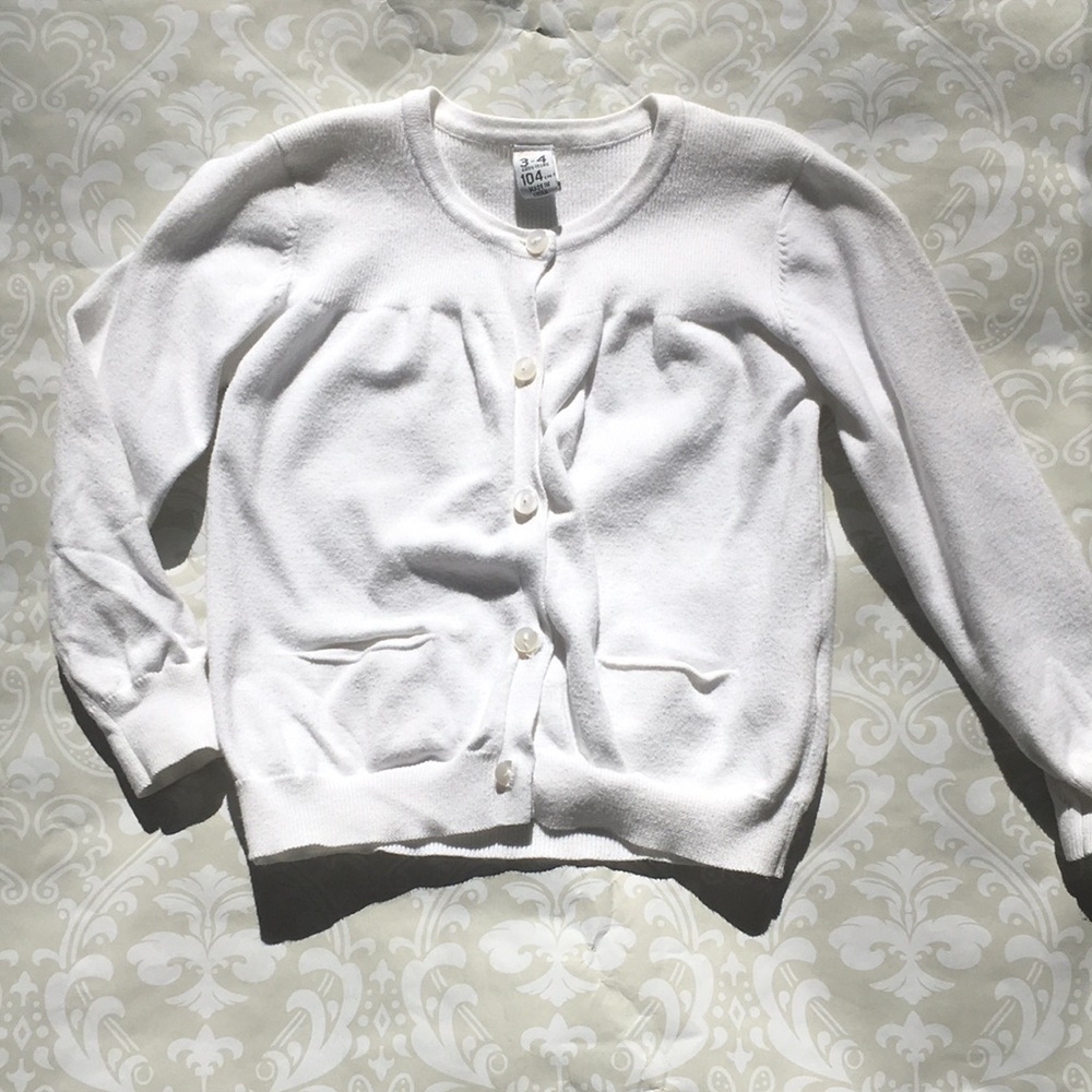 Zara kids lightweight buttoned white cardigan sweater for little girl (3T)
